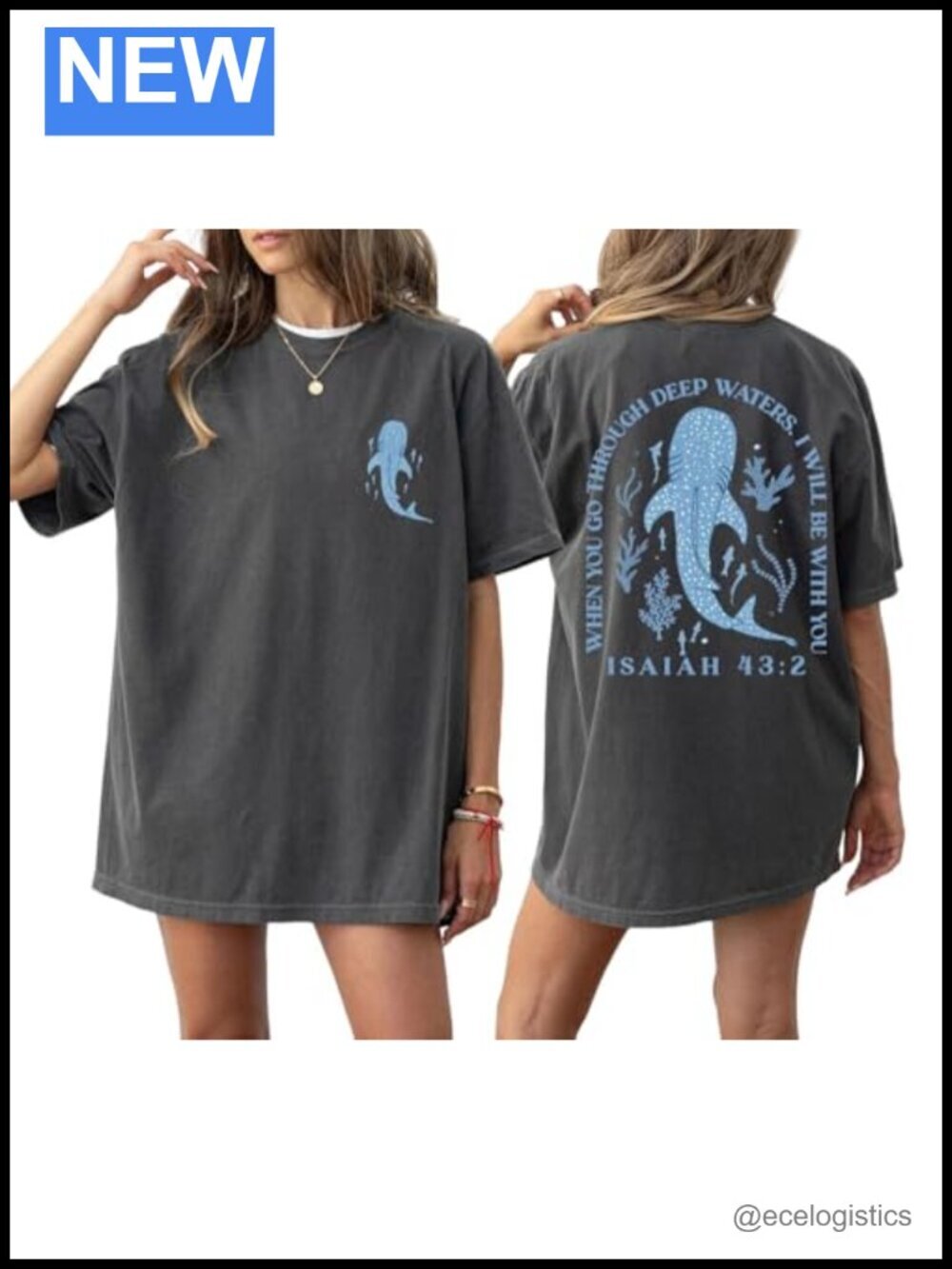 Oversized Christian Faith Bible Verse Graphic Tee Summer Boho T-Shirt